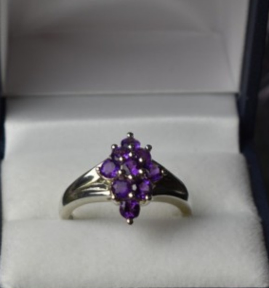 925 Sterling Silver Tourmaline Ring Size 10